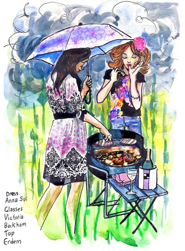 jenny robins - british summertime fashion illustration