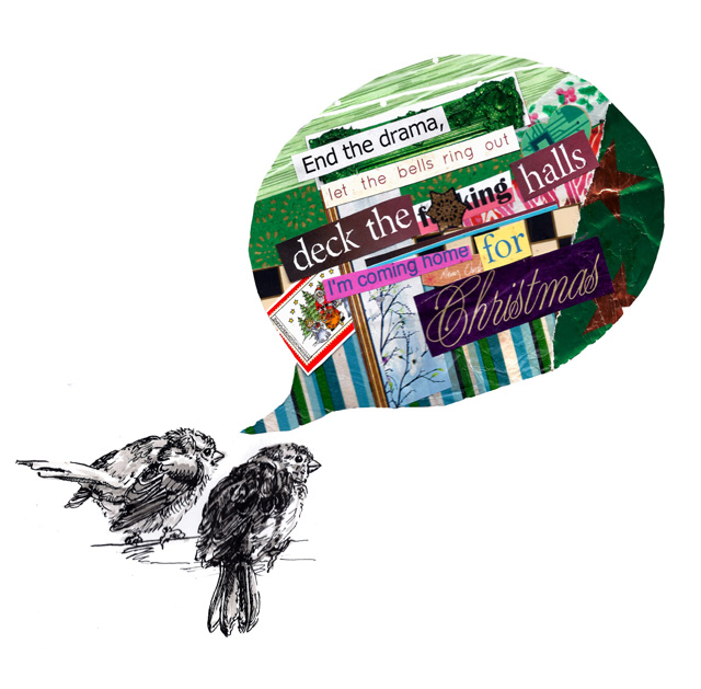 jenny robins - christmas 2012 - Deck the halls parrows