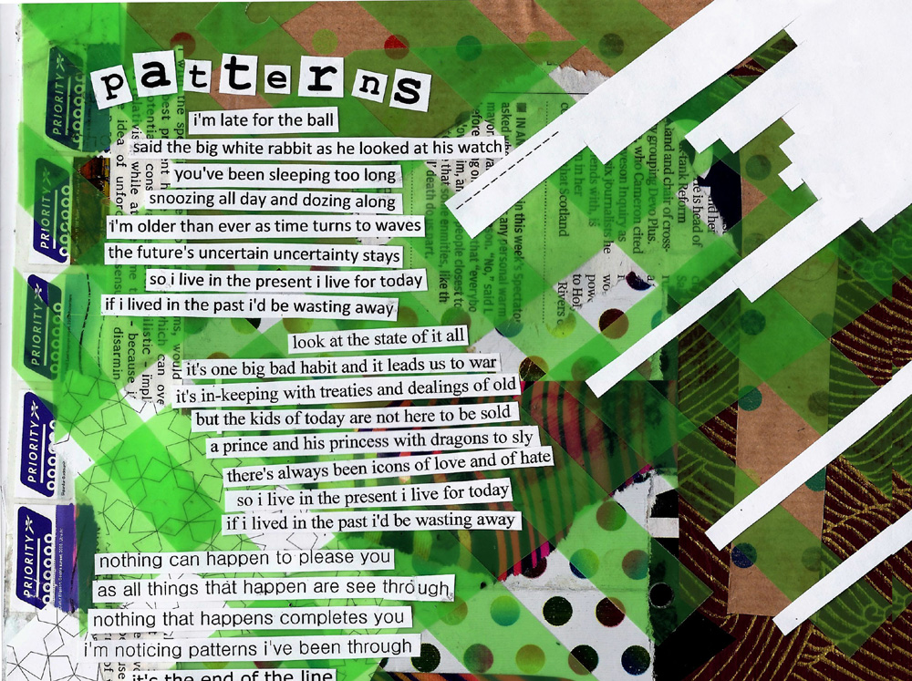 jenny robins - found text collage design - the new tabloids - patterns
