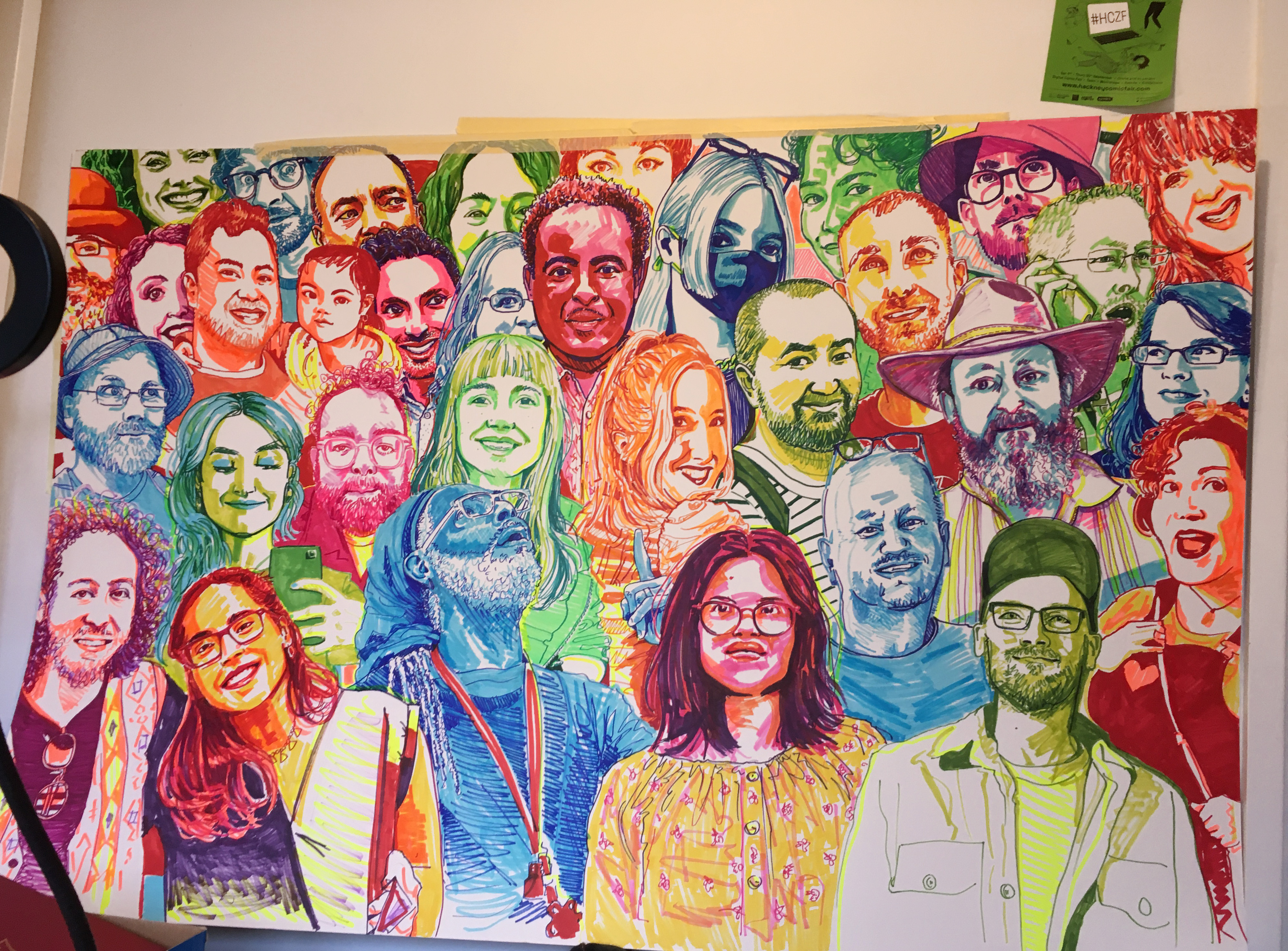 mural jenny robins covid crowd scene 2021